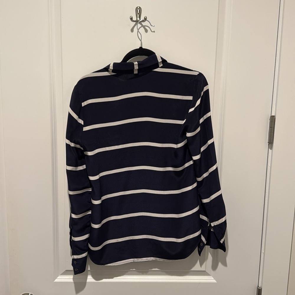 J. Crew Midnight Blue and White Blouse - Picture 4 of 4
